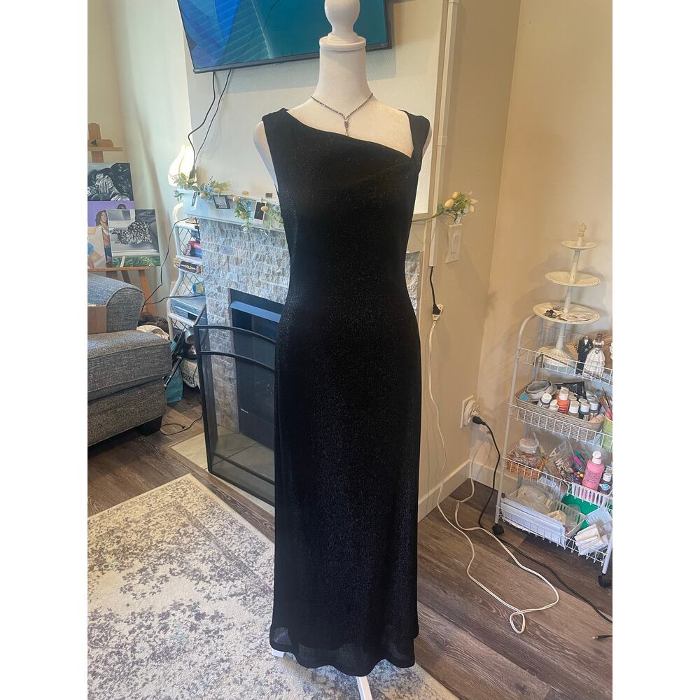 david meister black evening dress